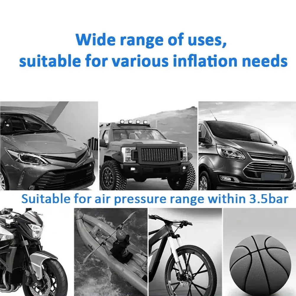 12V Portable Air Compressor with Pressure Gauge Car Tire Pump Cylinder Power System Mini Air Compressor Car Tire Inflatable Pump Gm Service Guy