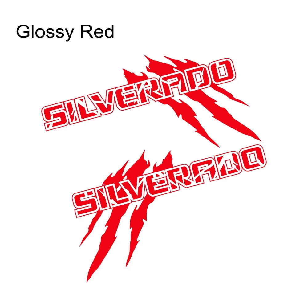 Claw style Chevrolet Silverado pickup truck side decal by Quality Prints USA, vinyl graphic for Silverado 1500, 2500, Z71, S10 models.