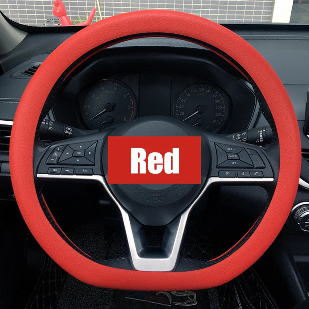 Universal Silicone Steering Wheel Cover – Elastic Non-Slip Grip, Fits 36–40 cm (14–16 in) Wheels, Multi-Color Car Accessory FanzyMarket