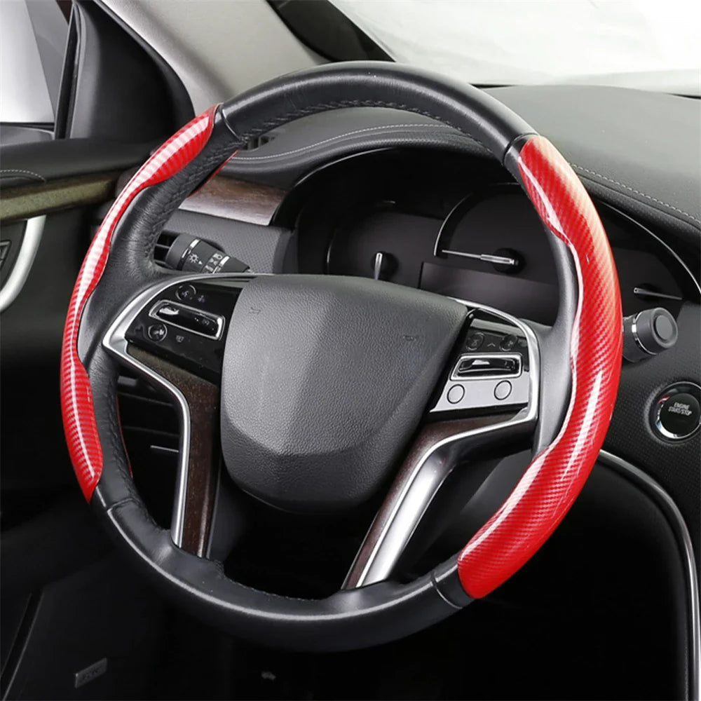 Carbon Fiber 2-Pack Steering Wheel Covers for 37-38 cm (14.6-15.0 in) Wheels – Non-Slip Washable Interior Protector (Left & Right) FanzyMarket