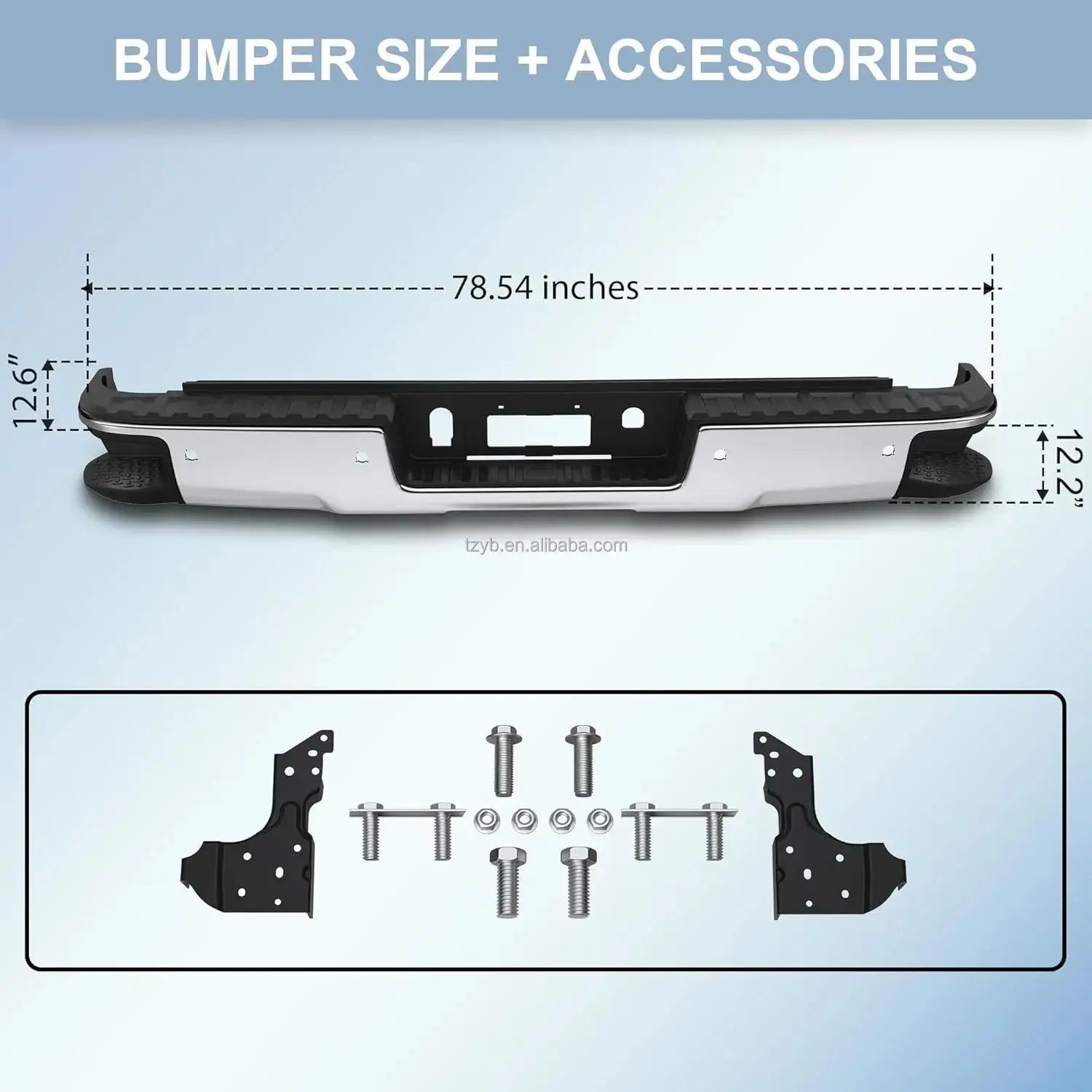 2014-2018 For Chevrolet Chevy Silverado For GMC Sierra 1500 Pickup Rear Bumper Steel Complete Back Bumpers No Parking Sensor Hol Gm Service Guy