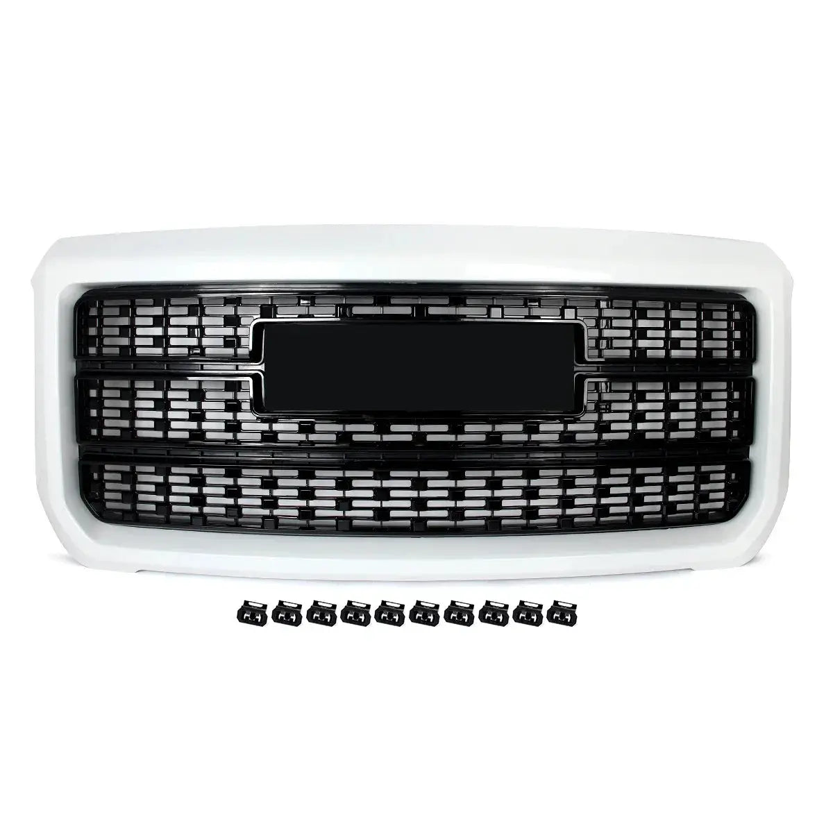 Magickit 2015-2019 Front Centre Grille for GMC Sierra 2500HD 3500HD Bumper Upper Hood Grille Honeycomb Grill Gm Service Guy