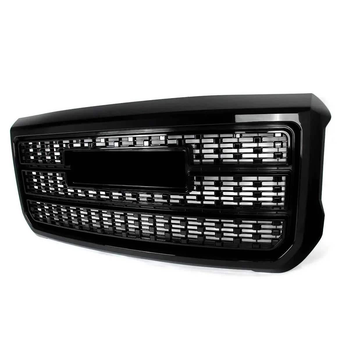 Magickit 2015-2019 Front Centre Grille for GMC Sierra 2500HD 3500HD Bumper Upper Hood Grille Honeycomb Grill Gm Service Guy