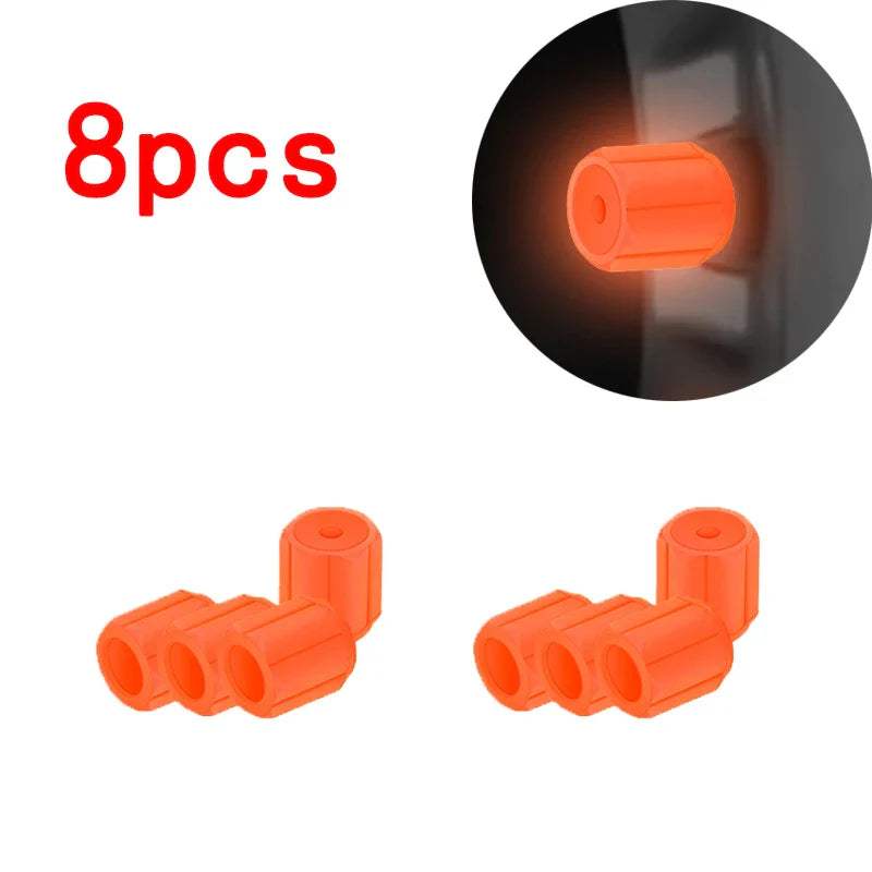 Luminous Tire Valve Caps - 6-Color LED Glowing Wheel Valve Caps for Car & Motorcycle (4/8/20-Pack) FanzyMarket