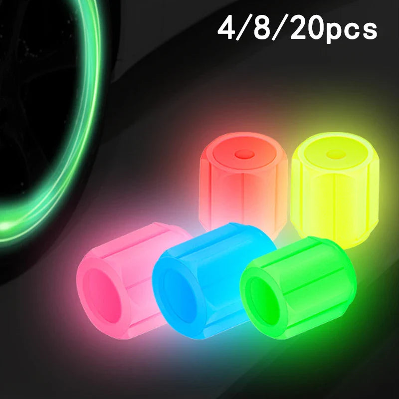Luminous Tire Valve Caps - 6-Color LED Glowing Wheel Valve Caps for Car & Motorcycle (4/8/20-Pack) FanzyMarket