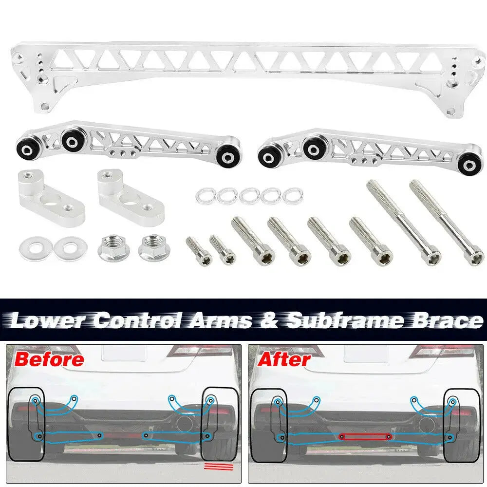 Hot sale Chassis Parts Billet Rear Lower Control Arms + Subframe Brace for Honda Civic EG 92-95 or 1994-2001 Acura Integra Gm Service Guy
