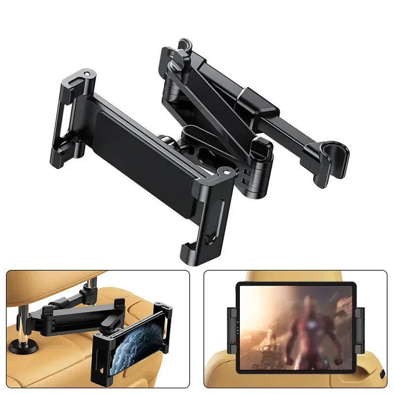 FanzyMarket Telescopic Car Headrest Phone & Tablet Holder - Rotating Rear Seat Mount, Fits 5–13 inch (12.7–33, alternate view