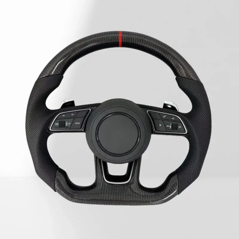 For Audi A3 A4 A6L A5 A7 Q3 Q5 Q7 B9 Modified S4 S5 S6 S7 Carbon Fiber Steering Wheel Flat Bottom Steering Wheel Motion Assembl Gm Service Guy