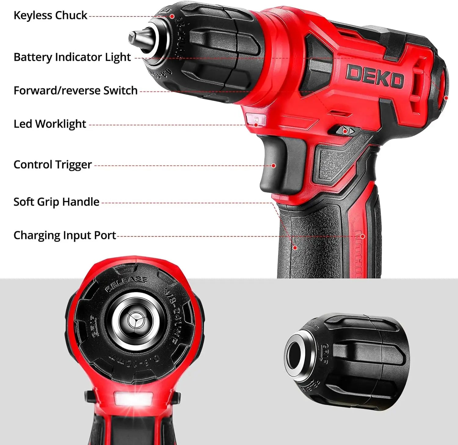 126-Piece 8V Cordless Drill Tool Kit – Lightweight Red Home DIY Set with Drill Bits & Hand Tools FanzyMarket
