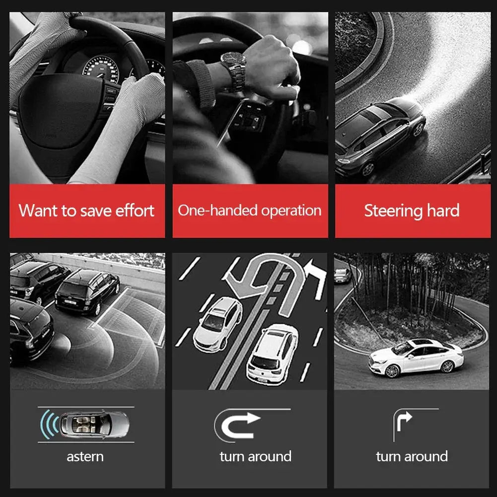 Steering Wheel Spinner Knob with Compass Universal 360 Degree Rotation Metal Power Handle Ball Booster for Car Vehicle Auto Gm Service Guy