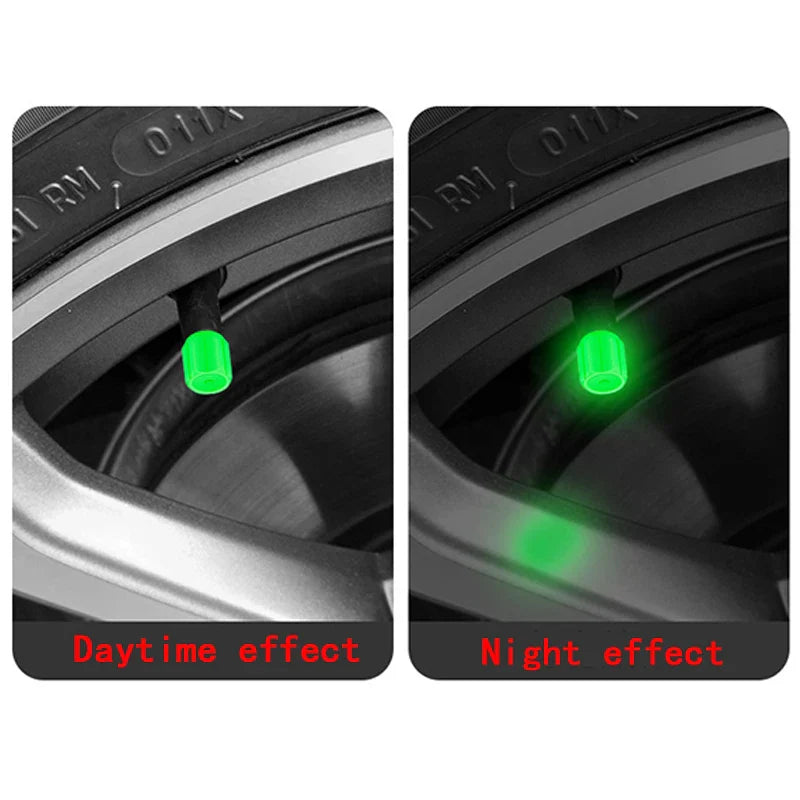 Luminous Tire Valve Caps - 6-Color LED Glowing Wheel Valve Caps for Car & Motorcycle (4/8/20-Pack) FanzyMarket