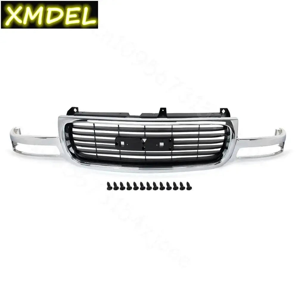 for GMC Sierra 1500 1999-2002 Glossy Black Front Hood Grills Front Bumper Upper Grille Radiator Mesh Grill Racing Grills Gm Service Guy