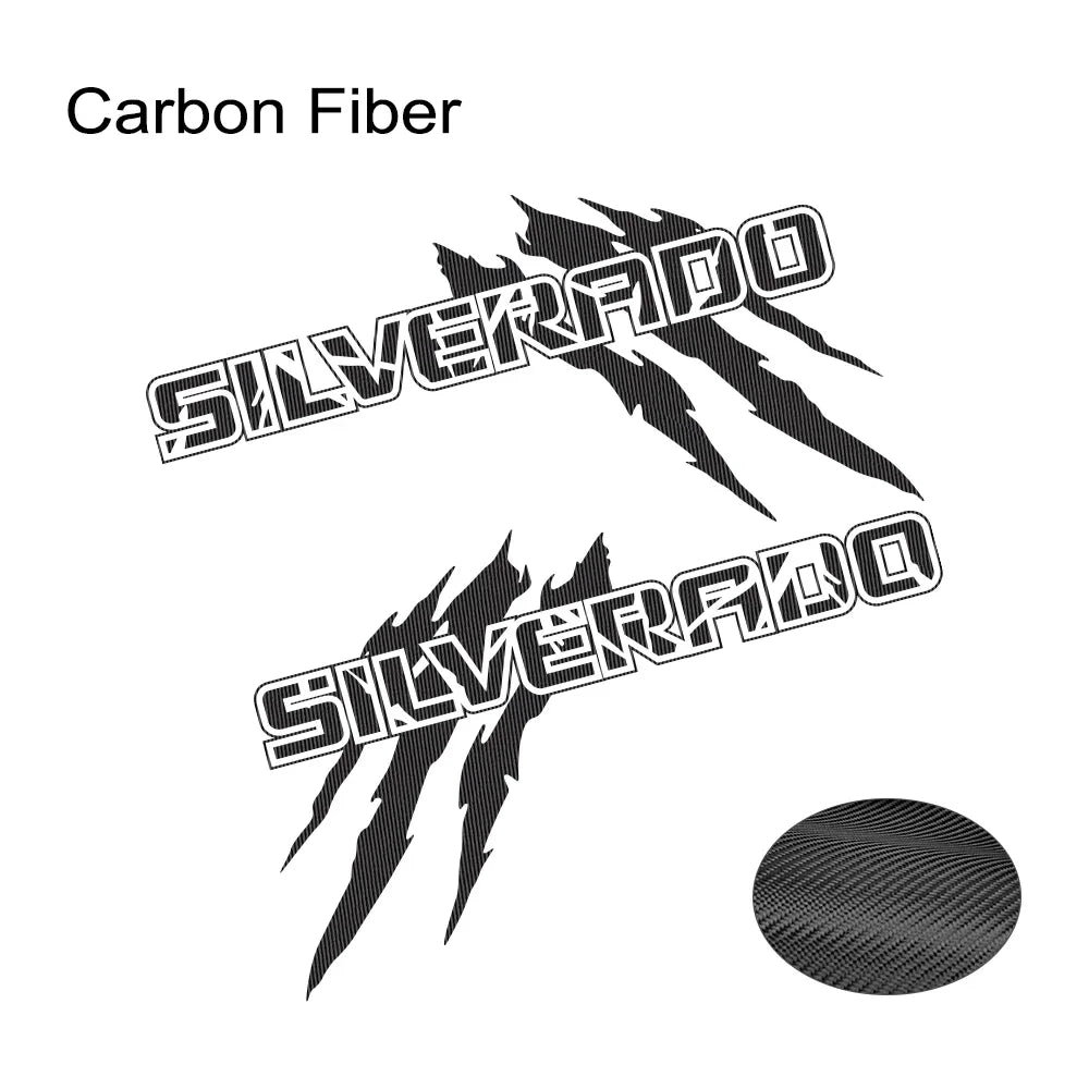 Claw style Chevrolet Silverado side decal by Quality Prints USA, featuring pickup truck vinyl graphic for Silverado 1500, 2500, Z71, S10.