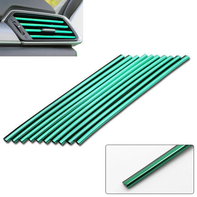 10-Pack Car Air Vent Trim Strips 20cm (7.87 in) PVC Decorative Air Outlet Moulding for Interior Car FanzyMarket