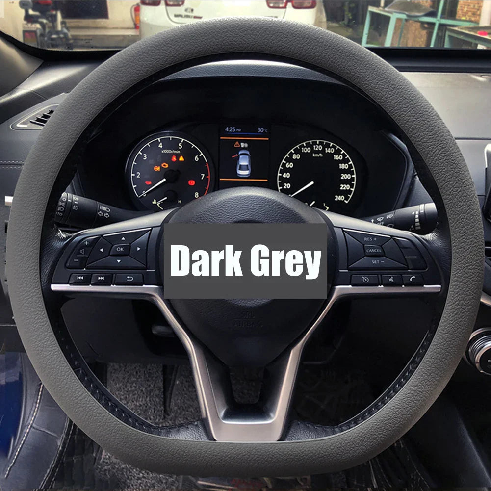 Universal Silicone Steering Wheel Cover – Elastic Non-Slip Grip, Fits 36–40 cm (14–16 in) Wheels, Multi-Color Car Accessory FanzyMarket