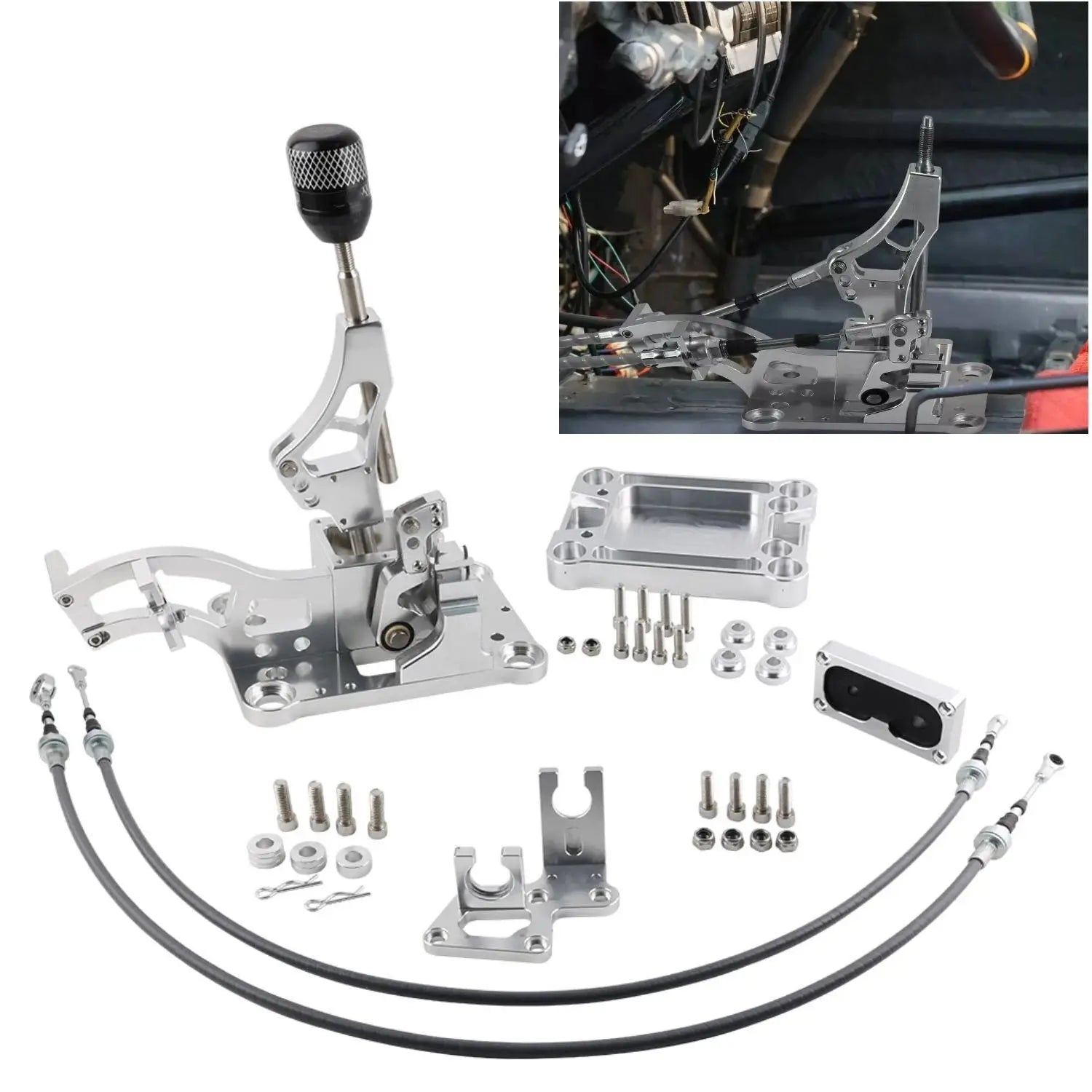 racing parts For K-Series Shifter Shift Knob Gear Base Plate Cables Trans Bracket Shifter Kit Gm Service Guy