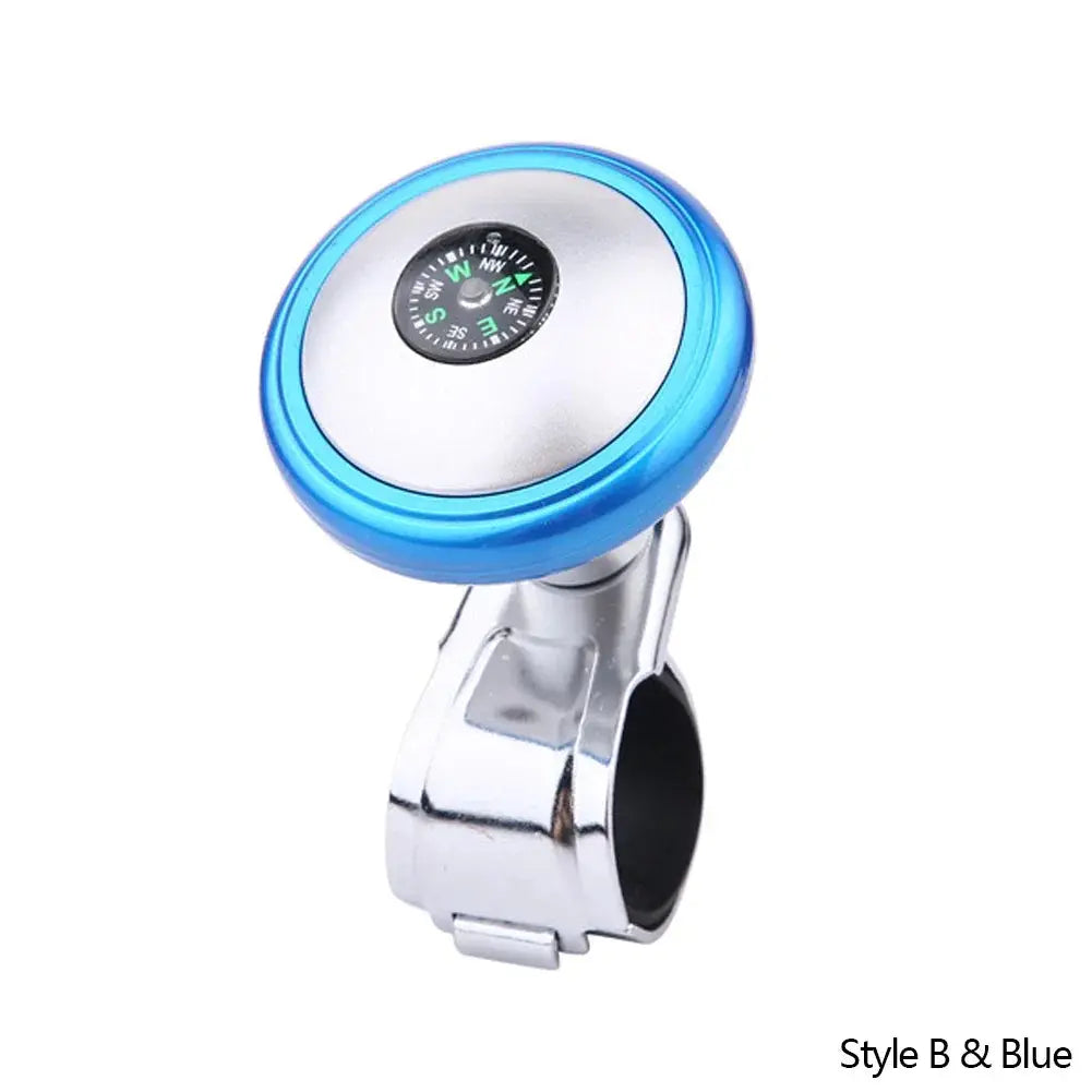 Steering Wheel Spinner Knob with Compass Universal 360 Degree Rotation Metal Power Handle Ball Booster for Car Vehicle Auto Gm Service Guy