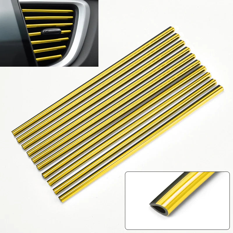10-Pack Car Air Vent Trim Strips 20cm (7.87 in) PVC Decorative Air Outlet Moulding for Interior Car FanzyMarket