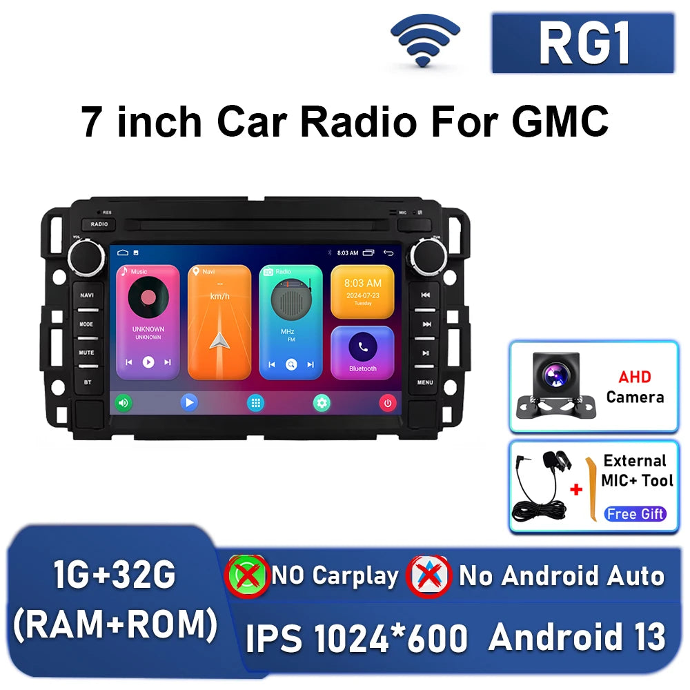 7inch Wireless Carplay Android Auto Car Radio For Chevrolet Silverado GMC Sierra Impala Traverse Avalanche Multimedia Player GPS Gm Service Guy