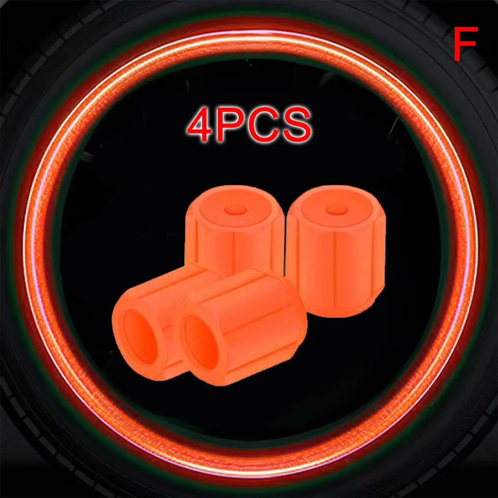 4-Pack Luminous Tire Valve Stem Caps 16×12×12mm (0.63×0.47×0.47 in) Glow-in-the-Dark Rhinestone Wheel Caps for Car Motorcycle Bike FanzyMarket