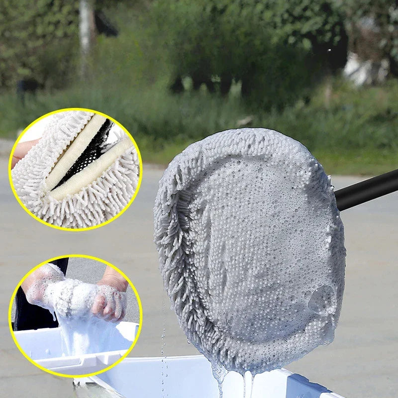 Car Wash Brush Car Cleaning Brush Telescoping Long Handle Mop Soft Hair Chenille Broom Universal Window Wash Auto Accessories Econic Blanks