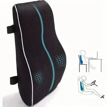 Ergonomic Memory Foam Lumbar Support Cushion – Back Pillow for Office Chair, Car, and Home Use Econic Blanks