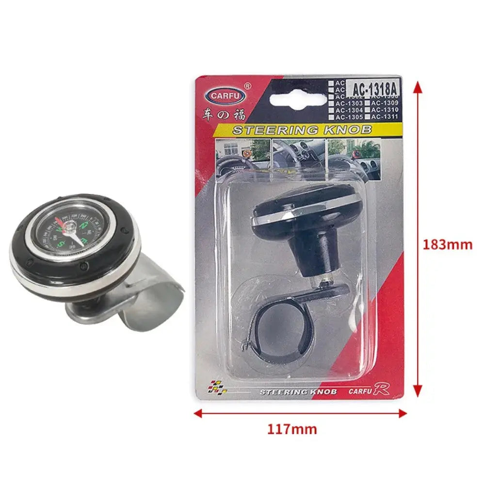 Steering Wheel Spinner Knob with Compass 360-degree Power Handle Ball Booster for Car Vehicle Steering Wheel Auto Gm Service Guy