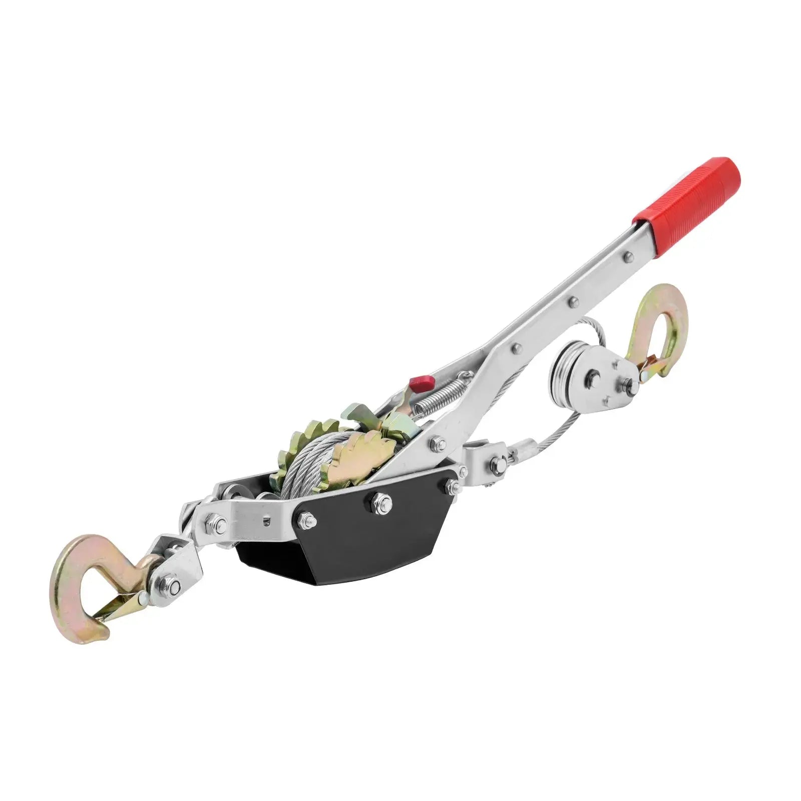 SucceBuy 2/4T Come Along Winch Ratchet Power Puller Tool with Dual Gears & 2 Hooks Automotive Hoist Puller for Vehicle Rescue Gm Service Guy