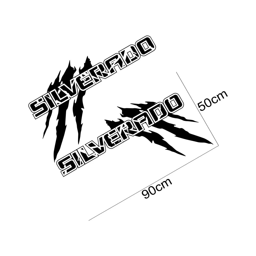 Claw style pickup truck side decal for Chevrolet Silverado, S10, or Z71 by Quality Prints USA, vinyl graphic for vehicle customization.