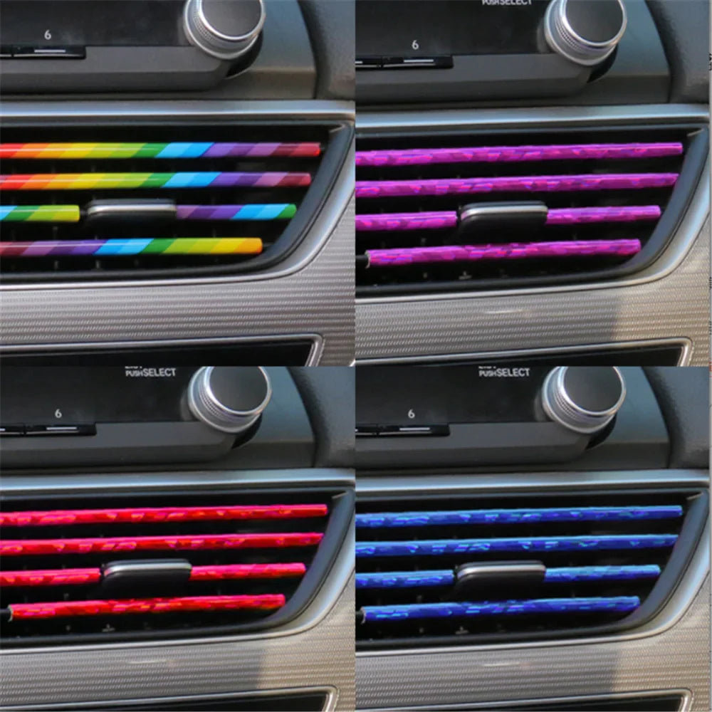 10-Pack Car Air Vent Trim Strips 20cm (7.87 in) PVC Decorative Air Outlet Moulding for Interior Car FanzyMarket