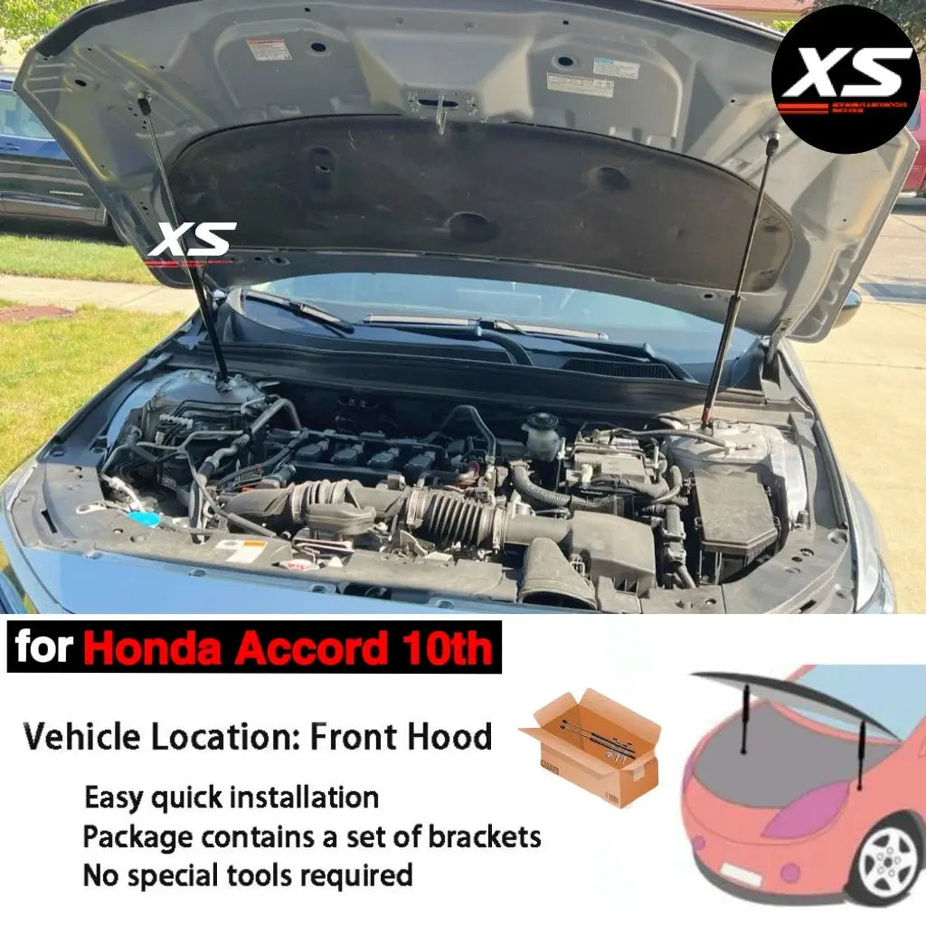 Front Hood Struts Kit For Honda Accord 10th 2018-2026 CV1 CV2 CV3 Bonnet Modify Shock Dampers Lift Support Rods Prop Gas Spring Gm Service Guy