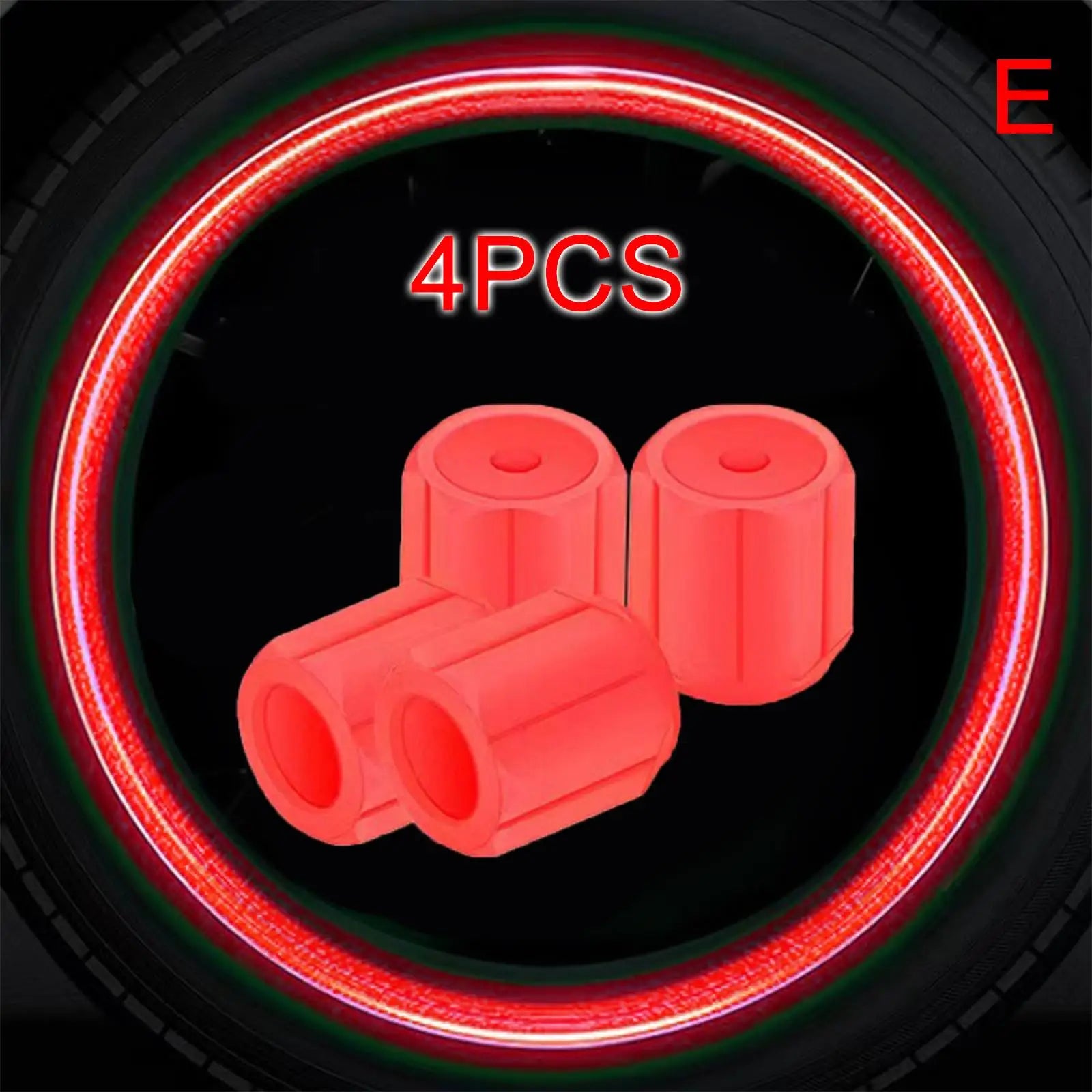 4-Pack Luminous Tire Valve Stem Caps 16×12×12mm (0.63×0.47×0.47 in) Glow-in-the-Dark Rhinestone Wheel Caps for Car Motorcycle Bike FanzyMarket