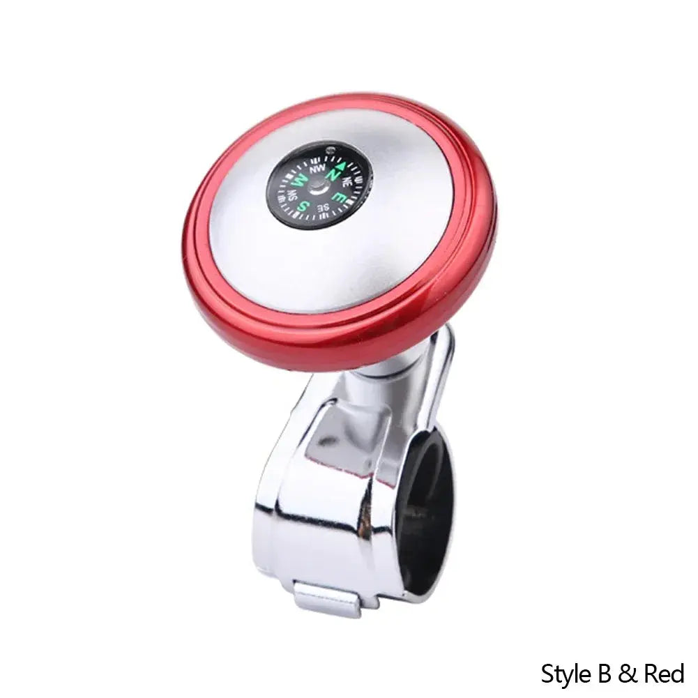 Steering Wheel Spinner Knob with Compass Universal 360 Degree Rotation Metal Power Handle Ball Booster for Car Vehicle Auto Gm Service Guy