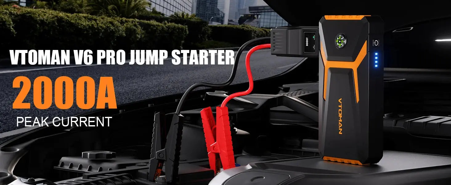 VTOMAN V6 Pro Car Jump Starter Power Bank 2000A Car Battery Charger Auto Emergency Booster Starting Device Jump Starter Gm Service Guy