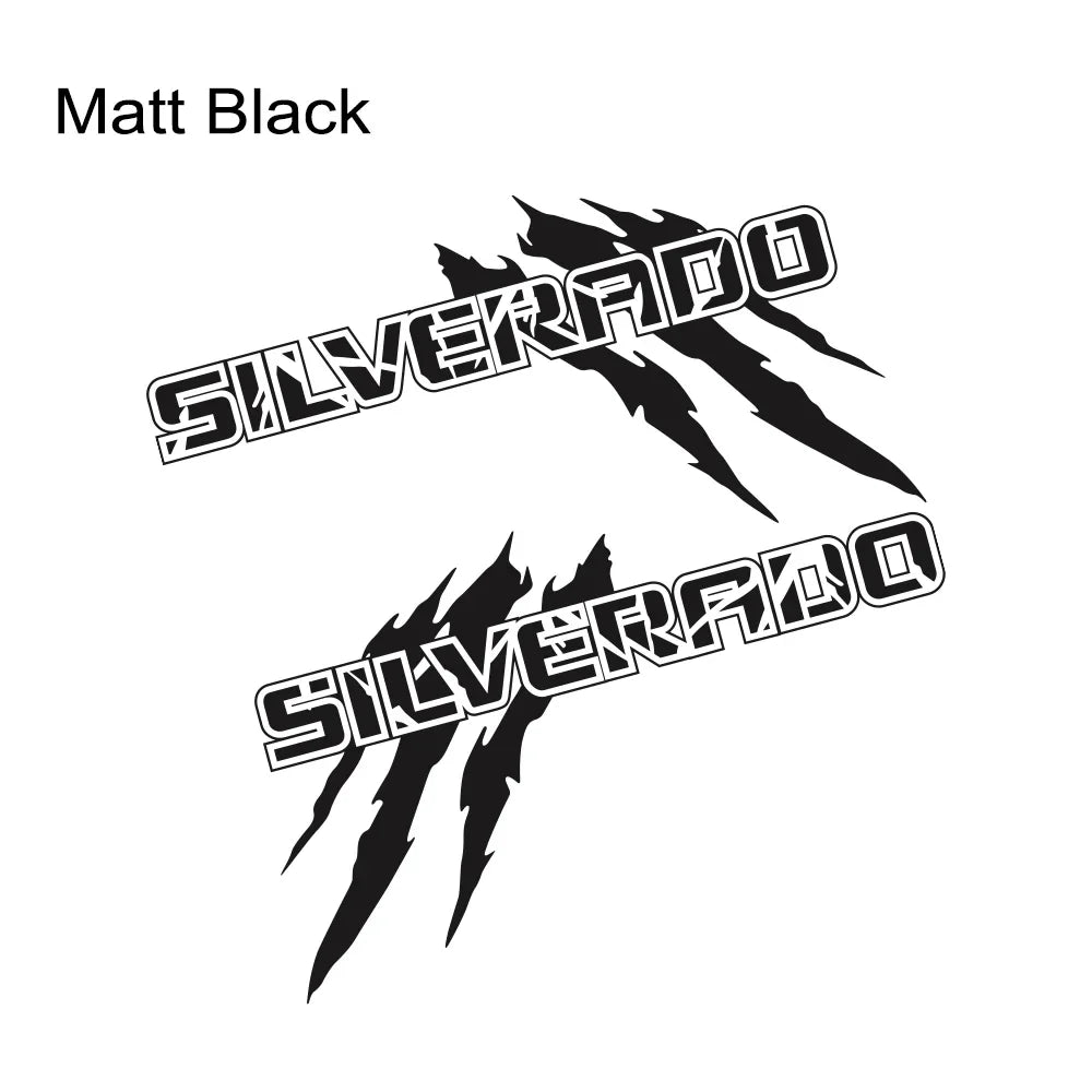 Claw style Chevrolet Silverado and S10 vehicle decal in black vinyl, featuring bold claw graphic for truck customization.