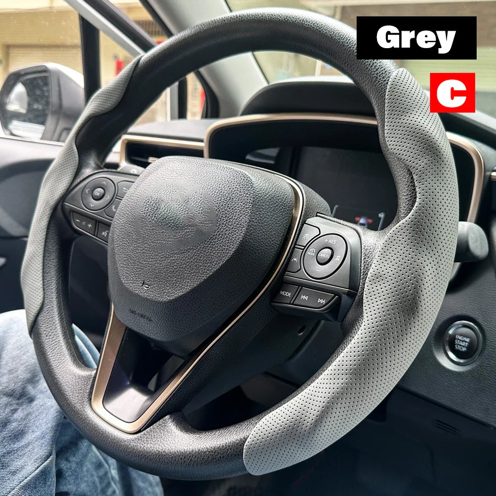 2-Pack Carbon Fiber Silicone Steering Wheel Covers 38 cm (15 in) Anti-Slip Universal Car Interior FanzyMarket