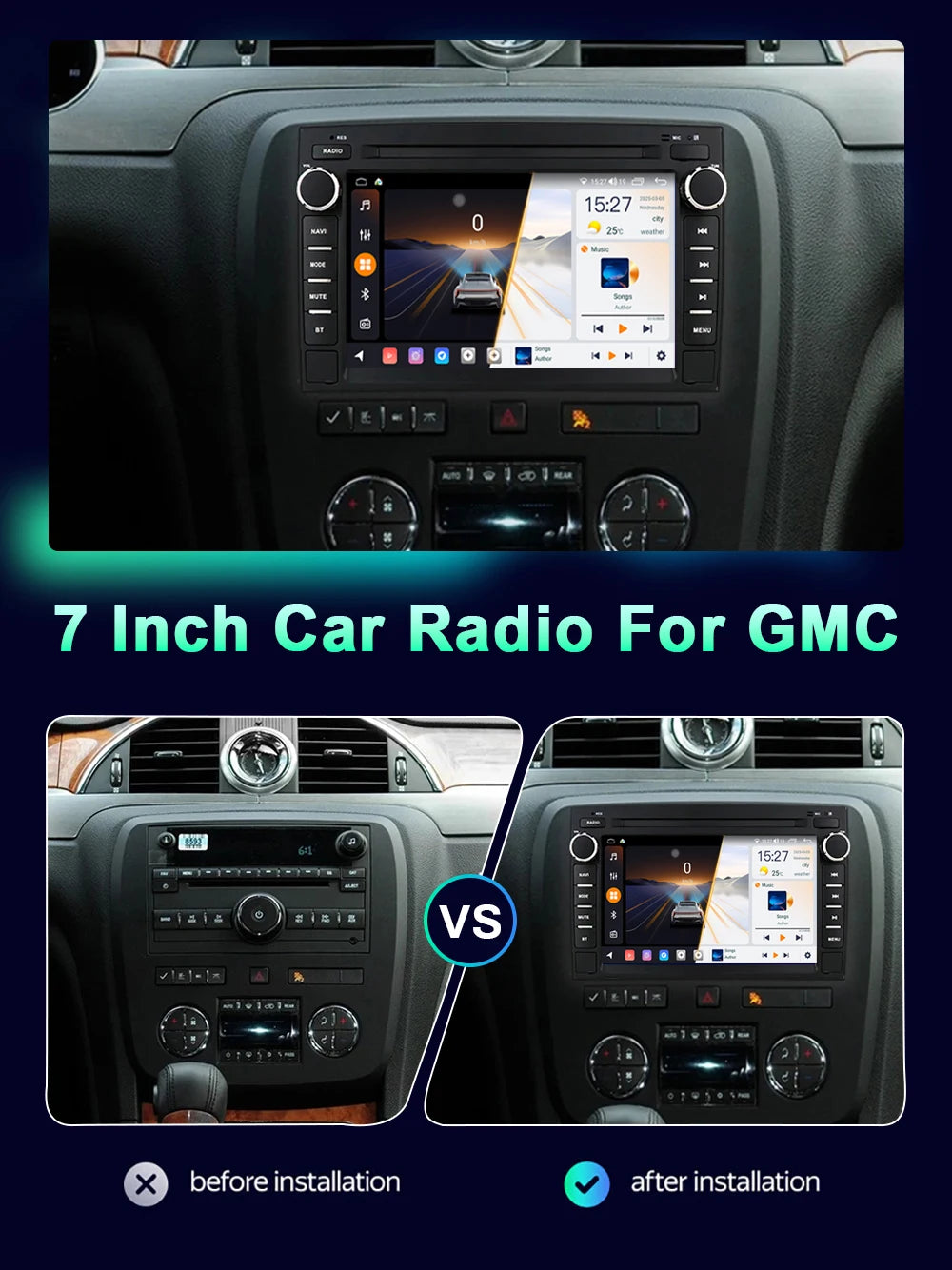 7inch Wireless Carplay Android Auto Car Radio For Chevrolet Silverado GMC Sierra Impala Traverse Avalanche Multimedia Player GPS Gm Service Guy