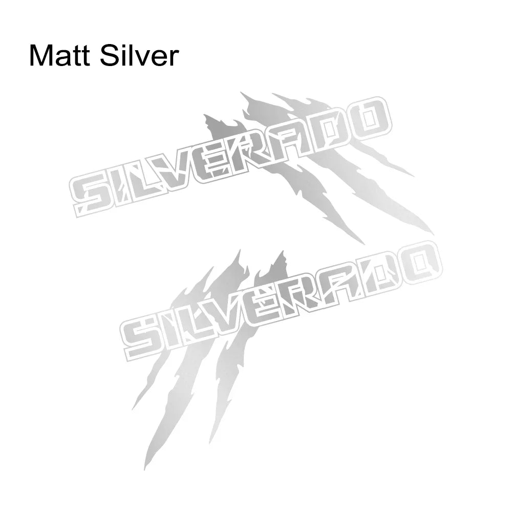 Claw style Chevrolet Silverado pickup truck side decal by Quality Prints USA, featuring bold vinyl graphic for Silverado 1500, 2500, Z71, S10