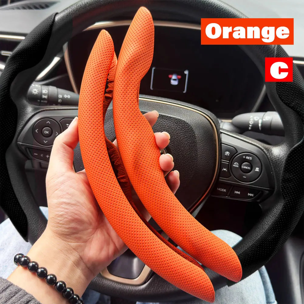 2-Pack Carbon Fiber Silicone Steering Wheel Covers 38 cm (15 in) Anti-Slip Universal Car Interior FanzyMarket