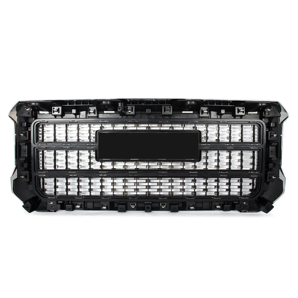 Magickit 2015-2019 Front Centre Grille for GMC Sierra 2500HD 3500HD Bumper Upper Hood Grille Honeycomb Grill Gm Service Guy