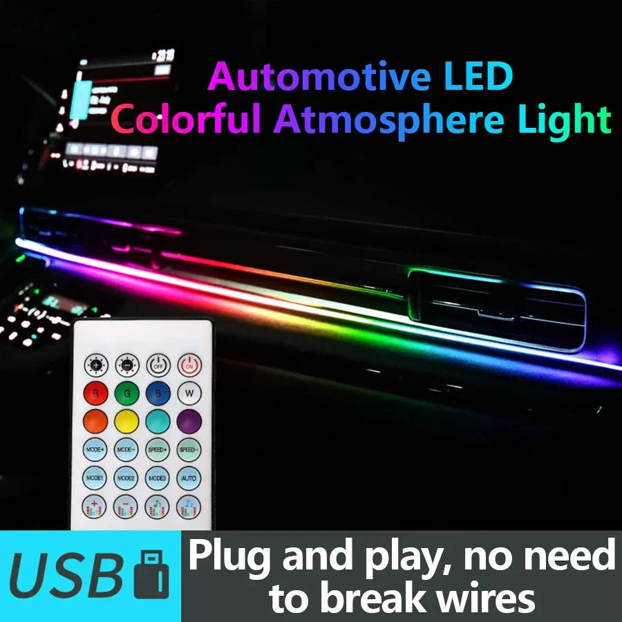 Universal 18-in-1 RGB Car Ambient Light Kit - Full Color App-Controlled Neon Strips Econic Blanks