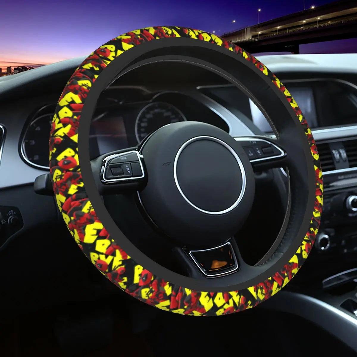 Kawaii Manga Steering Wheel Cover Soft Universal Fit 37-38 cm (14.5-15 in) Car Protector FanzyMarket