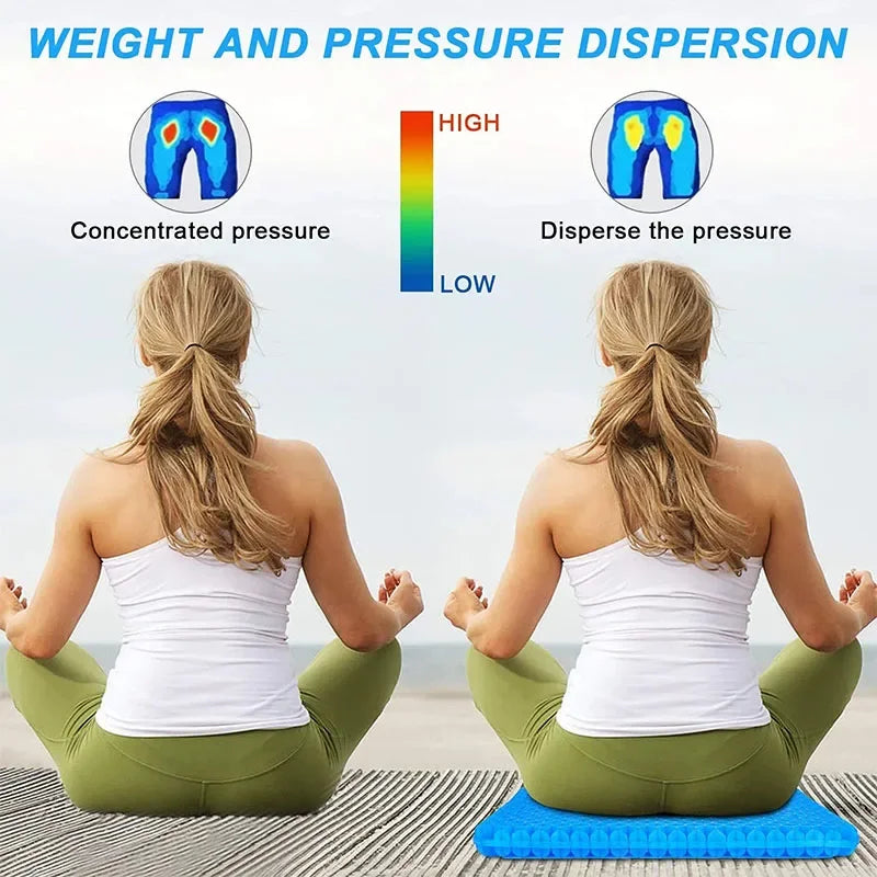 Double-Thick Gel Seat Cushion – Honeycomb Cooling Pressure Relief Pad for Office Chair, Car Seat & Wheelchair (Breathable, Non-Slip, Washable) FanzyMarket