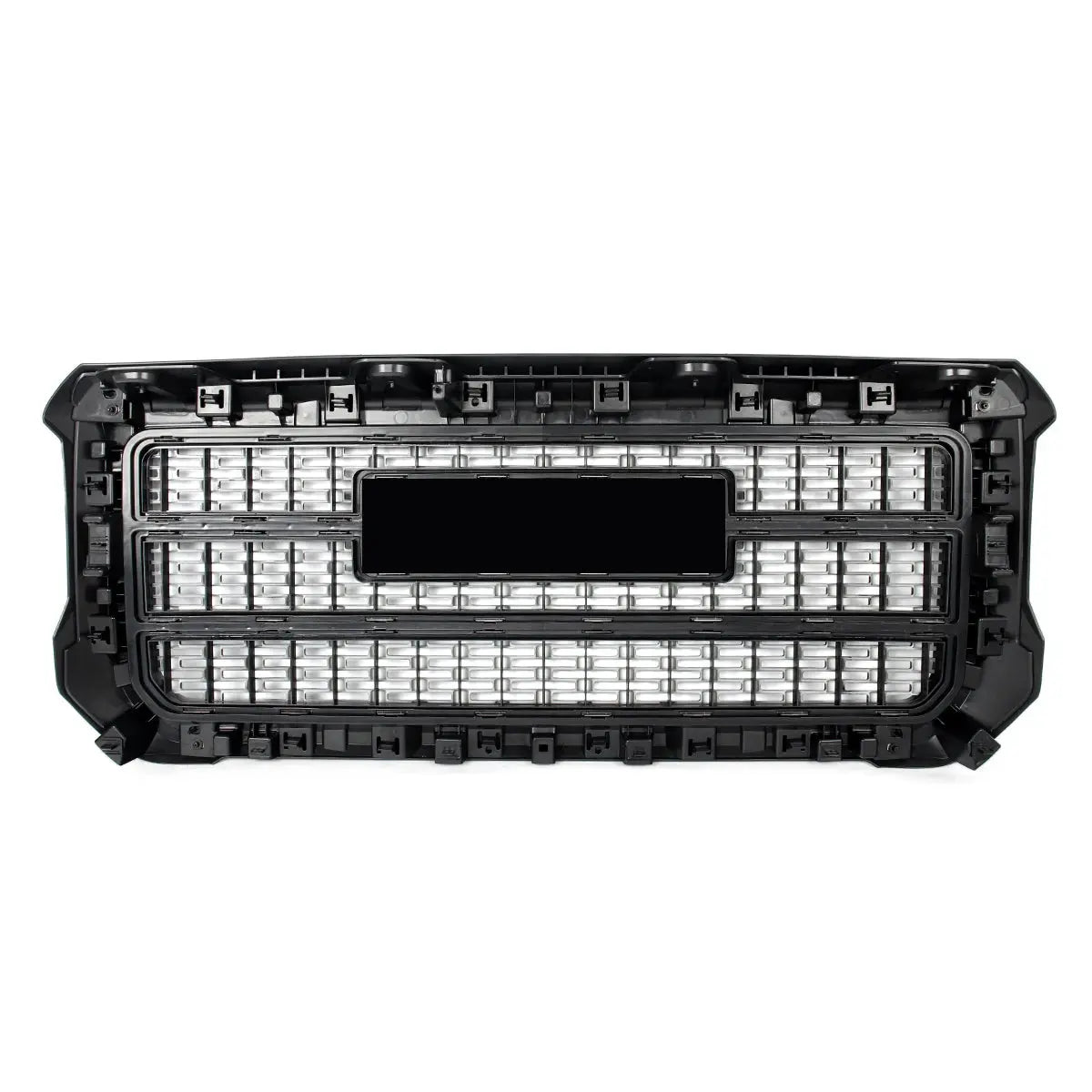 Magickit 2015-2019 Front Centre Grille for GMC Sierra 2500HD 3500HD Bumper Upper Hood Grille Honeycomb Grill Gm Service Guy