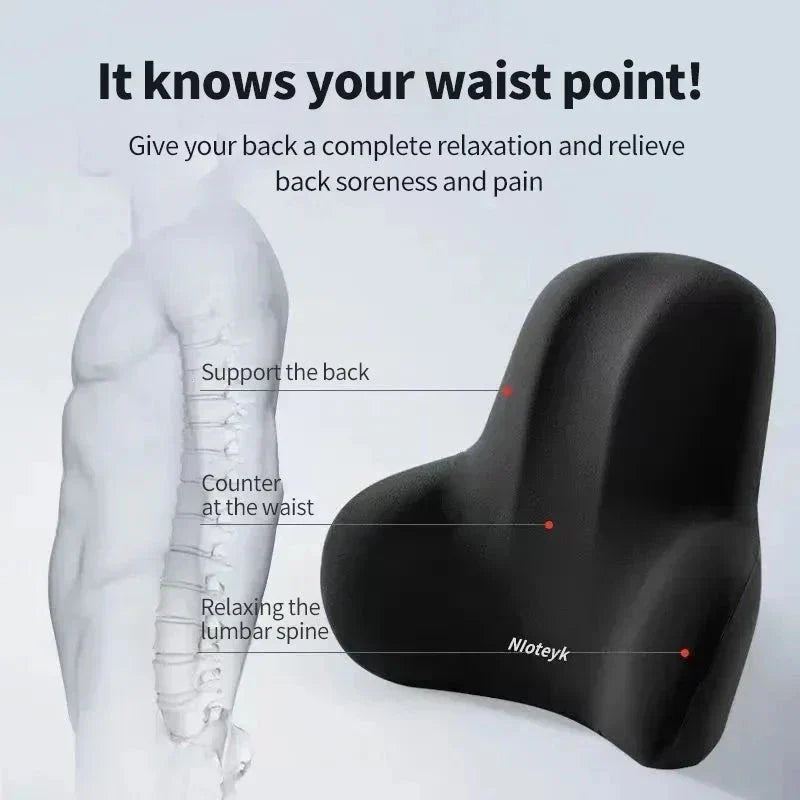 Memory Foam Car Neck and Lumbar Support Cushion – Ergonomic Pillow Set for Comfortable Driving and Posture Relief Econic Blanks