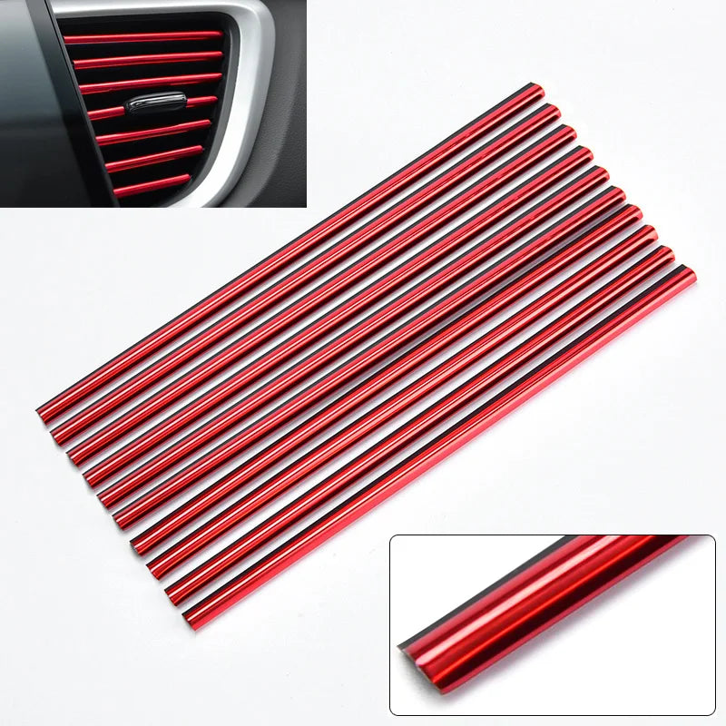 10-Pack Car Air Vent Trim Strips 20cm (7.87 in) PVC Decorative Air Outlet Moulding for Interior Car FanzyMarket