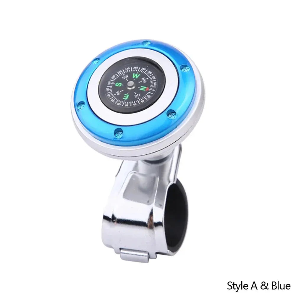 Steering Wheel Spinner Knob with Compass Universal 360 Degree Rotation Metal Power Handle Ball Booster for Car Vehicle Auto Gm Service Guy