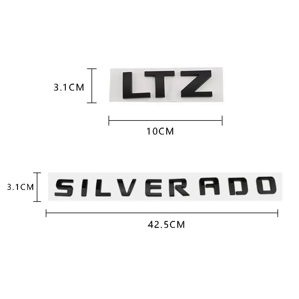 ABS Letters Emblem SILVERADO LTZ Applicable to Chevrolet Car Styling Fender Truck Badge Nameplate Logo Sticker Gm Service Guy