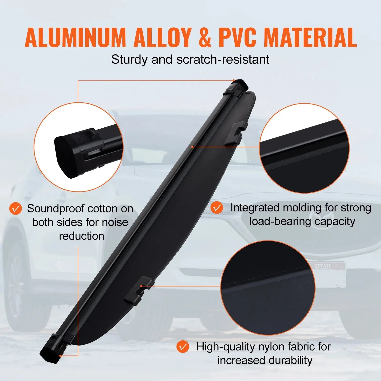 SucceBuy Retractable Cargo Cover Upgraded Waterproof Trunk Cover Security Shield Shade for Mazda CX-5 2017-2024 Rear Trunk Cover Gm Service Guy