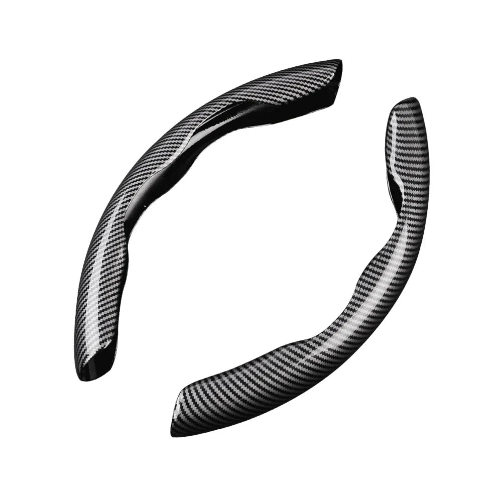 Carbon Fiber 2-Pack Steering Wheel Covers for 37-38 cm (14.6-15.0 in) Wheels – Non-Slip Washable Interior Protector (Left & Right) FanzyMarket